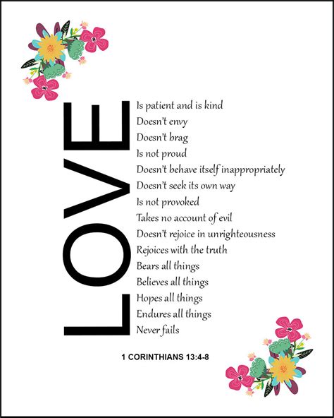 Printable 1 Corinthians 13 4 8